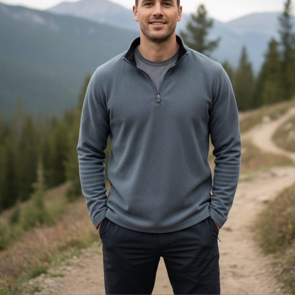 Men's XXL Quarter Zip Fleece Pullover Athleisure Sportswear Gorpcore Minimalist